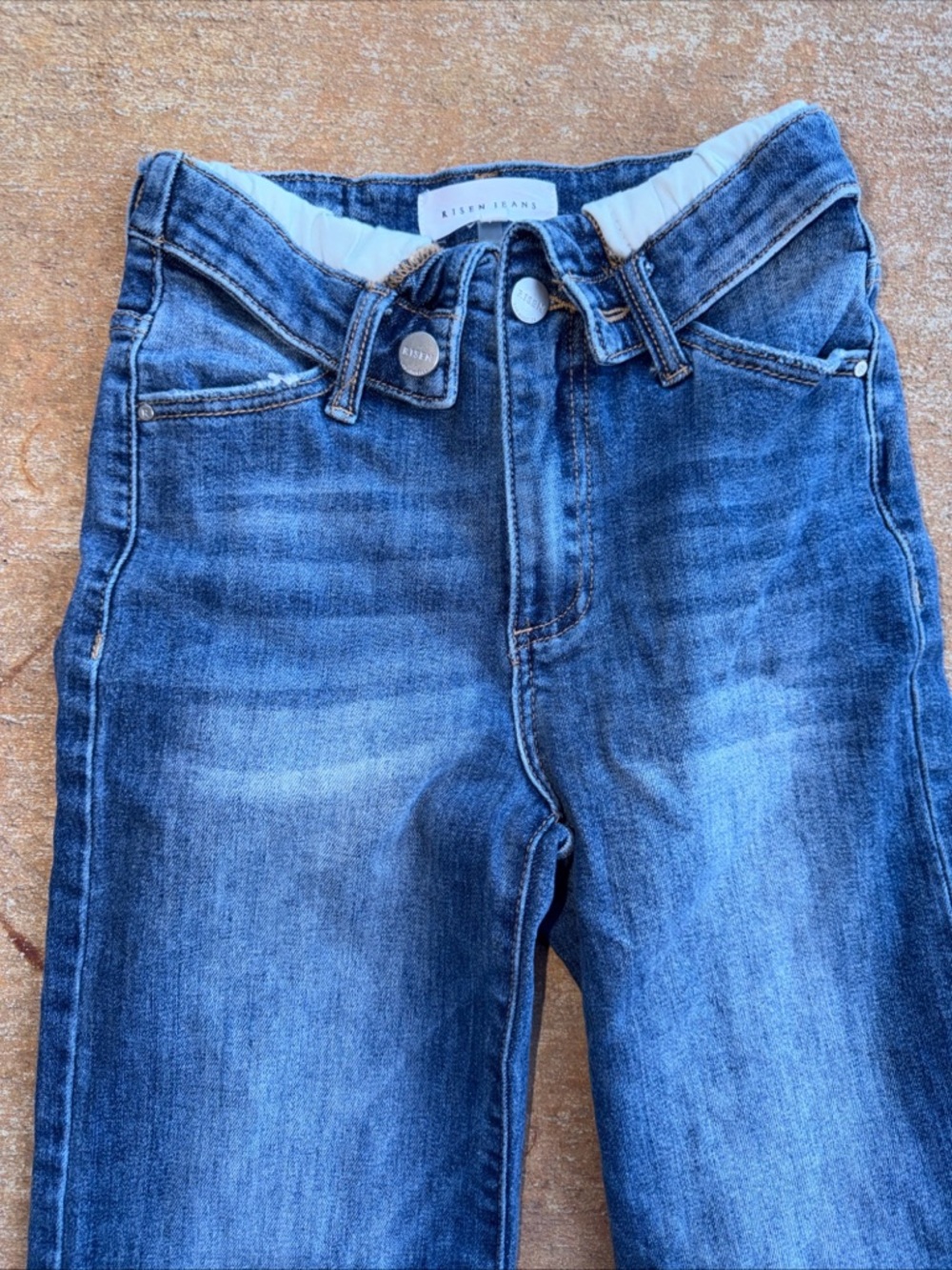 Risen Jeans Jane Mid-Rise Faux Fold Over Straight Leg Jeans 1/25 RDP5314 Denim * - Picture 2 of 6